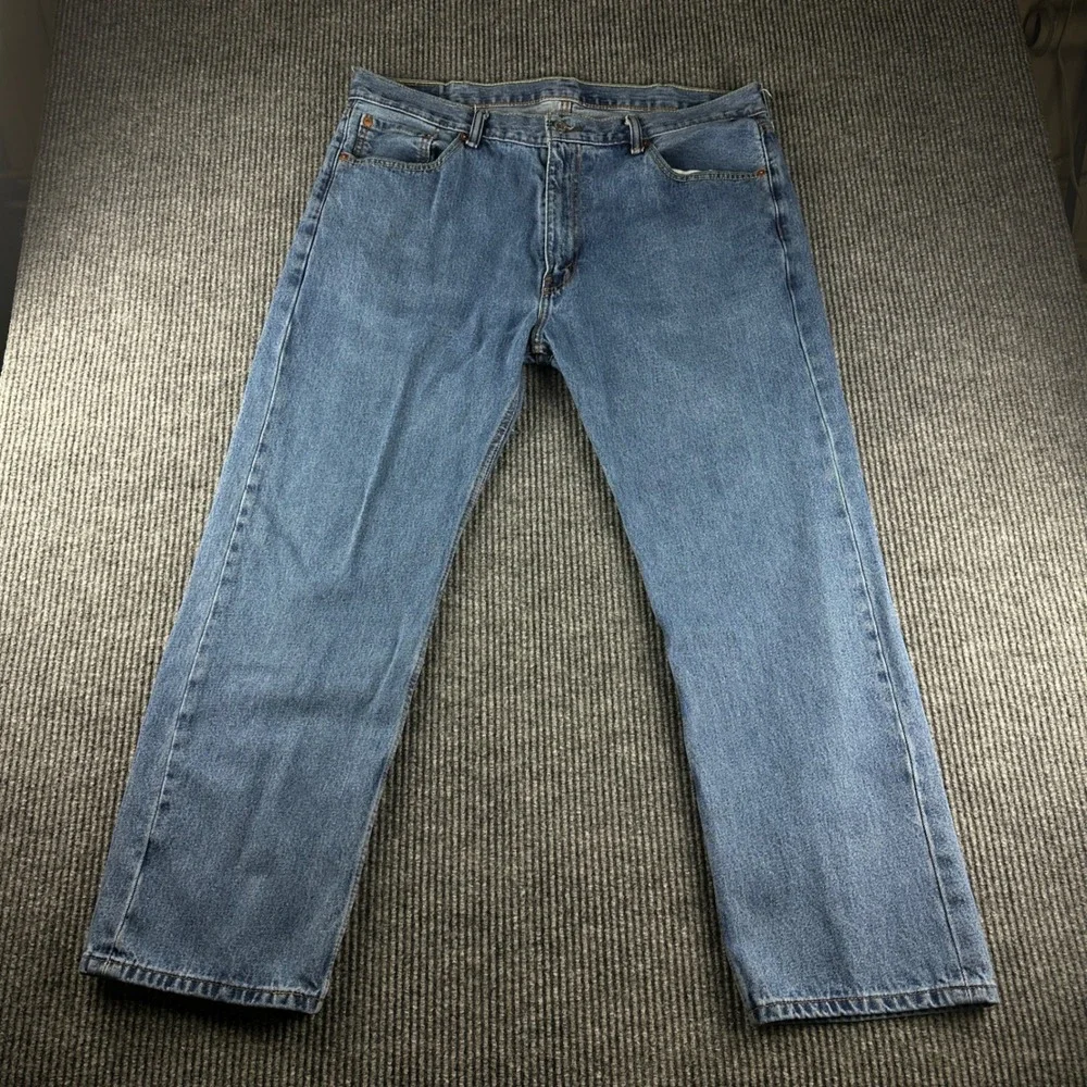 Levis 505 Regular Fit Straight Leg Jeans Mens 40x30 Medium Wash Blue Denim